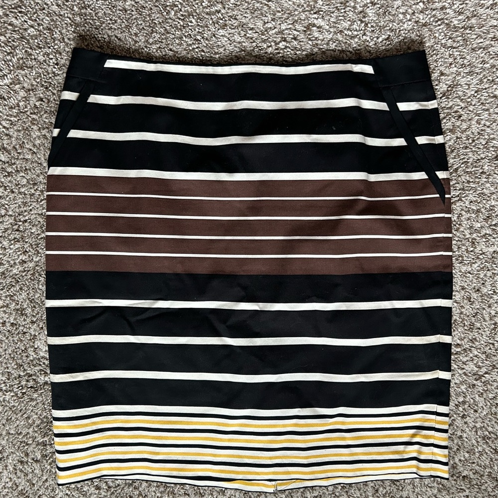 The Limited OBR Striped Black and Brown Skirt Size 14